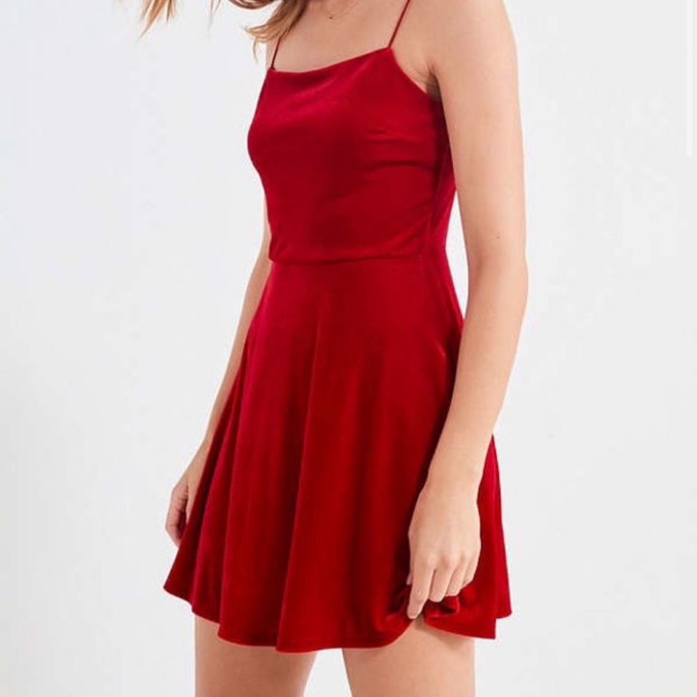 Urban outfitters red velvet dress, size small, worn once
